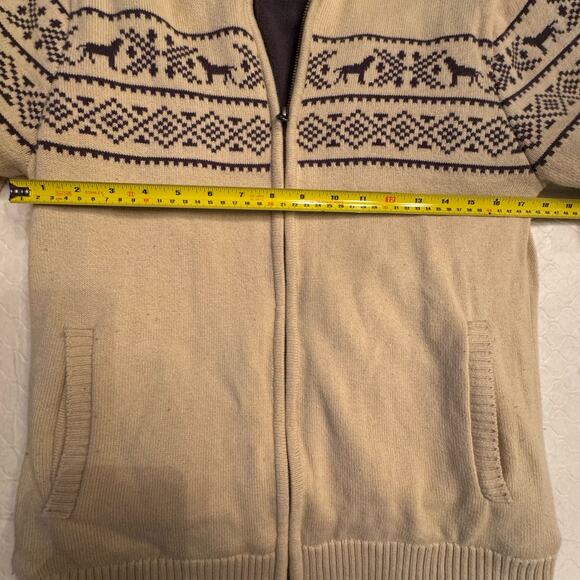 Southern Proper Men's S Farm Fair Isle Sweater Zip Up Preppy Christmas Lined Dog - Picture 10 of 15